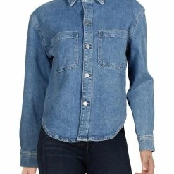 DL1961 Zita Womens Casual Button Front Denim Shirt