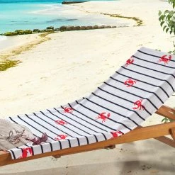 Enchante Home Navy Stripe Turkish Cotton Beach Towels