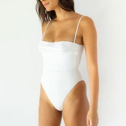 Revel Rey women Ezra One Piece-Iridescent White Lurex
