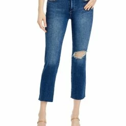 DL1961 Mara Womens Denim Raw Hem Straight Leg Jeans