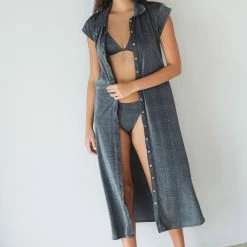 Revel Rey women Marisol Duster-Black Lurex