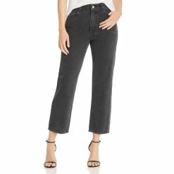 DL1961 Jerry Womens Distressed Hi-Rise Straight Crop Jeans