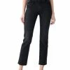 DL1961 Womens Denim Frayed Hem Straight Leg Jeans