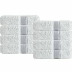 Enchante Home Unique Turkish Cotton 8 pcs Wash Towels