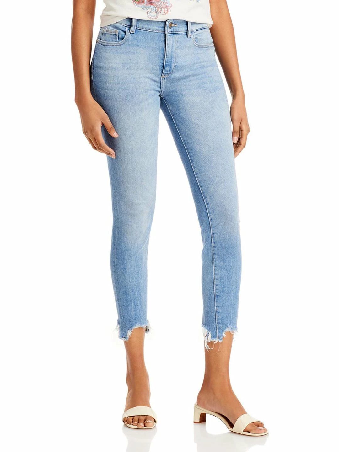 DL1961 Florence Womens Cropped Sharkbite Skinny Jeans 1 DL1961 Florence Womens Cropped Sharkbite Skinny Jeans