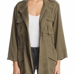 DL1961 Beekman Womens Military Long Sleeves Trench Coat