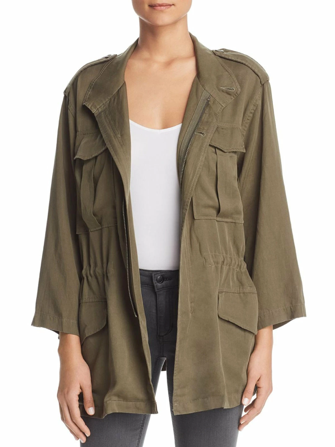 DL1961 Beekman Womens Military Long Sleeves Trench Coat 1 DL1961 Beekman Womens Military Long Sleeves Trench Coat