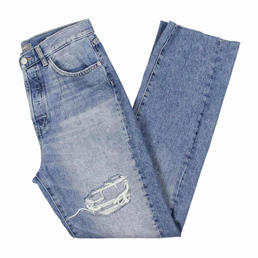 DL1961 Emilie Womens Denim Ultra High Rise Straight Leg Jeans 2 DL1961 Emilie Womens Denim Ultra High Rise Straight Leg Jeans - Image 2