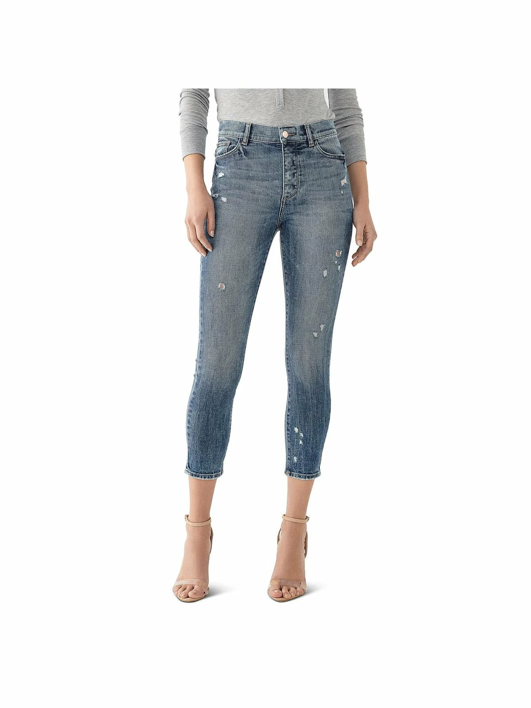 DL1961 Farrow Womens Skinny Distressed Cropped Jeans 1 DL1961 Farrow Womens Skinny Distressed Cropped Jeans