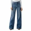 DL1961 Hepburn Womens High Rise Button Fly Wide Leg Jeans