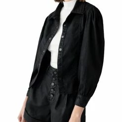 DL1961 Clarita Womens Coated Lightweight Denim Jacket