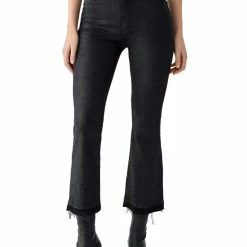 DL1961 Bridget Womens Coated Bootcut Cropped Jeans