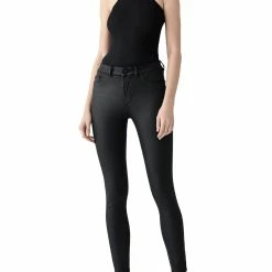 DL1961 Womens Coated High Rise Skinny Jeans