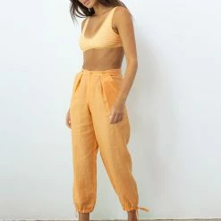 Revel Rey women Ramona Jogger-Peach Linen